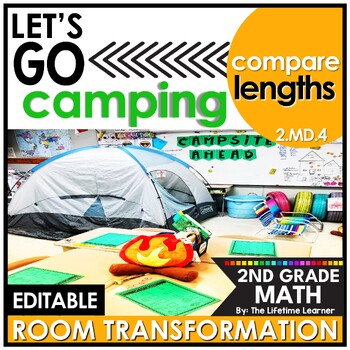 Preview of 2nd Grade Measurement Camping Day Room Transformation Themed Math Activities