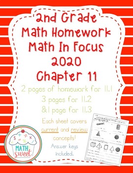 Preview of 2nd Grade Chapter 11 Homework Math in Focus 2020