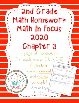 Preview of 2nd Grade Chapter 3 Homework Math in Focus 2020