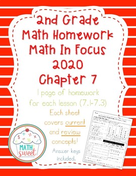 Preview of 2nd Grade Chapter 7 Homework Math in Focus 2020