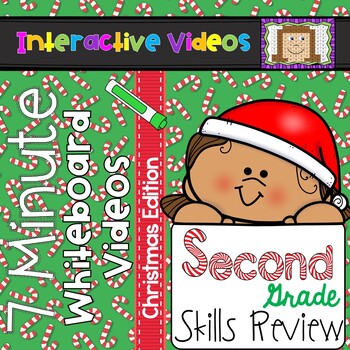 Preview of 2nd Grade Christmas 7 Minute Whiteboard Videos - Second Grade Math ELA Review