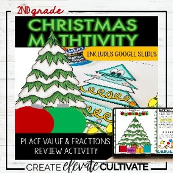 Preview of 2nd Grade Christmas Math Review Craft