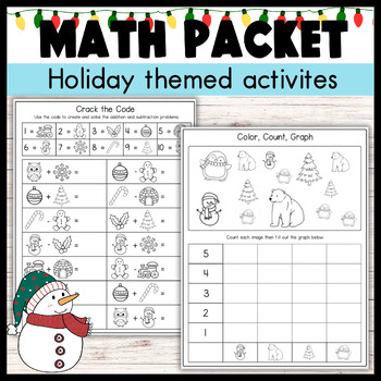 Preview of 2nd Grade January Winter Math Packet | NO PREP