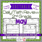 Math Morning Work 2nd Grade May Editable, Spiral Review, D