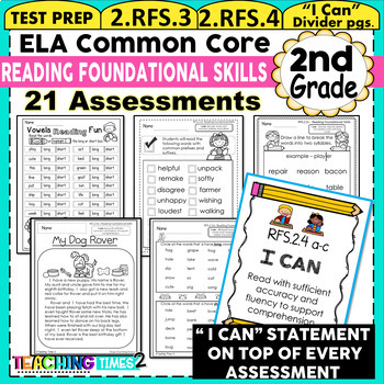 Preview of 2nd Grade Common Core ELA Assessments- Reading Foundational Skills