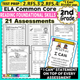 2nd Grade Common Core ELA Assessments- Reading Foundationa