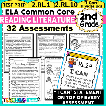 Preview of 2nd Grade Common Core  ELA Assessments - Reading Literature Assessments