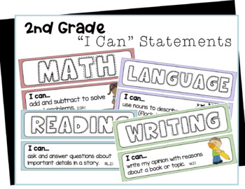 Preview of 2nd Grade Common Core "I Can" Statements