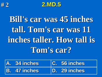 Preview of 2nd Grade Common Core Math Addition Subtraction to Solve Word Problems 2.MD.5