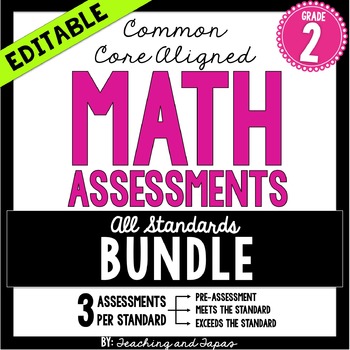 Preview of 2nd Grade Common Core Math Assessment - BUNDLE