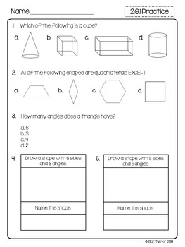 2nd Grade Common Core Math Assessments - Geometry by Blair Turner