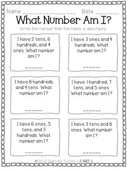 2nd Grade Common Core Math Bundle FREEBIE - 2.NBT.1 by The Teaching Sisters