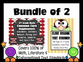 Preview of 2nd Grade Common Core: Math & ELA Bundle of Two
