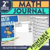 Math Writing Prompts and Journal Cover for 2nd Grade | Dig