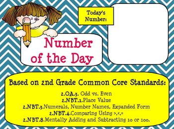 Preview of 2nd Grade Common Core Math Number of the Day