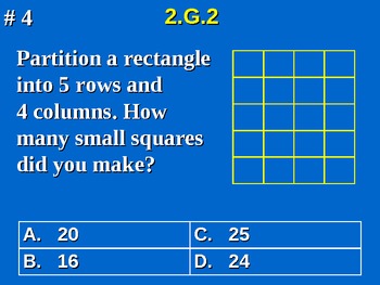 Preview of 2nd Grade Common Core Math Partition a Rectangle Into Rows and Columns 2.G.2