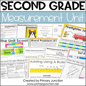 Preview of 2nd Grade Measurement Unit - Measurement Activities Measurement Worksheets