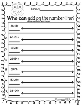 2nd Grade Common Core Number Line and 100 Chart Add & Subtract | TpT