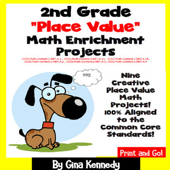 Preview of 2nd Grade Place Value Projects + Vocabulary Handout