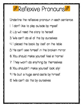 2nd Grade Common Core Reflexive Pronouns by Heather Ramsey | TpT