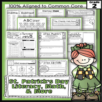 Preview of 2nd Grade Common Core: St. Patrick's Day Literacy, Reading, Writing, Math & More