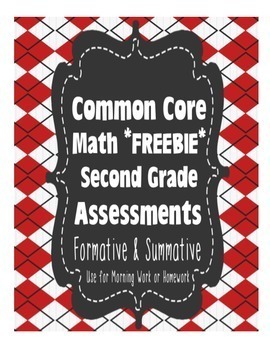 Preview of 2nd Grade Common Core Standards Math Assessments Freebie {100% Aligned}