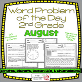 Word Problems 2nd Grade, August, Spiral Review, Distance Learning