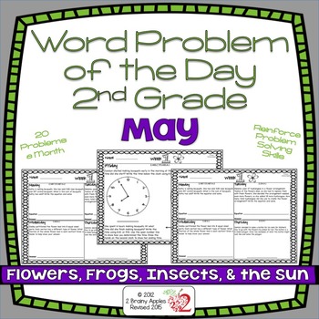 Preview of Word Problems 2nd Grade, May, Spiral Review, Distance Learning