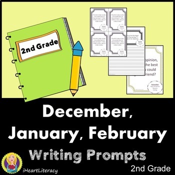 Writing Prompts 2nd Grade Common Core Bundle December, January, and ...