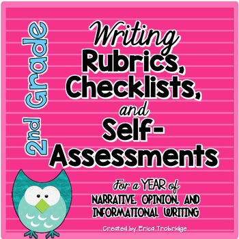 Preview of 2nd Grade Common Core Writing Rubrics & Checklists for the ENTIRE YEAR!