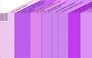 Preview of 2nd Grade Common Core Writing and Math Standards Checklist Excel Files