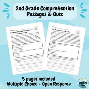 Preview of 2nd Grade Comprehension Passages & Quiz