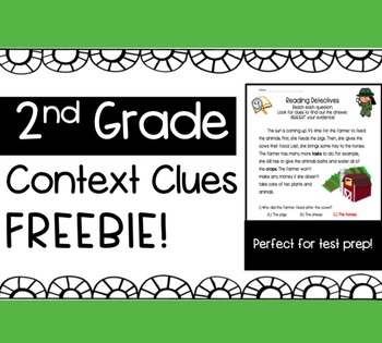 Preview of 2nd Grade Context Clues Test Prep FREEBIE