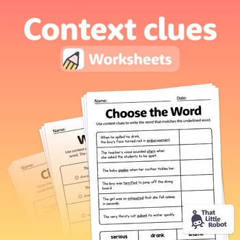 Preview of 2nd Grade Context Clues Worksheets | Reading Comprehension – Unknown Words