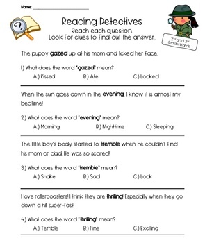 Context Clues Worksheets 2nd Grade By Tales From Grade 2 Tpt