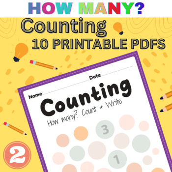 Preview of 2nd Grade Counting Worksheet, Fun Math Printable Sheet, Games, Brain Teasers