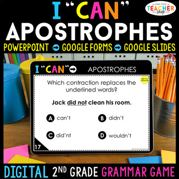 Preview of 2nd Grade DIGITAL Grammar Game | Apostrophes | Contractions & Possessive Nouns