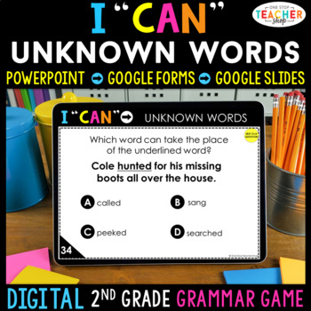Preview of 2nd Grade DIGITAL Grammar Game | Context Clues | Distance Learning