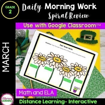 Preview of 2nd Grade DIGITAL MORNING WORK  MARCH Google Slides™ DISTANCE Learning