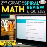 2nd Grade DIGITAL Math Spiral Review & Quizzes | Homework 