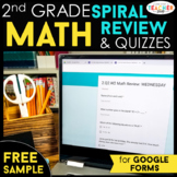2nd Grade DIGITAL Math Spiral Review | Distance Learning |