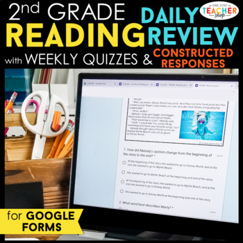 Preview of 2nd Grade DIGITAL Reading Review | Daily Reading Comprehension Practice