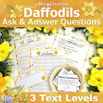 Preview of 2nd Grade Spring Flowers Daffodils Reading Lesson RI.2.1 Ask & Answer Questions