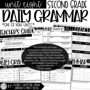 Preview of 2nd Grade Daily Grammar Unit 8