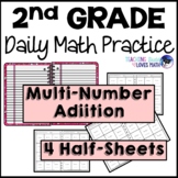 2nd Grade Daily Math Review Multi-Number Addition