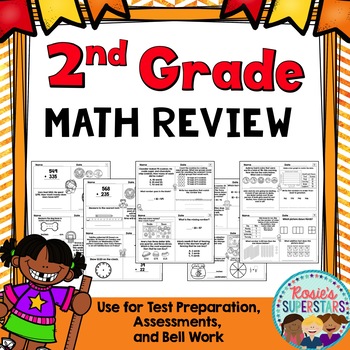 Preview of 2nd Grade Math Review ~ Morning or Bell Work