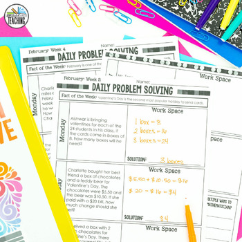 2nd Grade Daily Problem Solving: A Yearlong Printable Word Problem Bundle