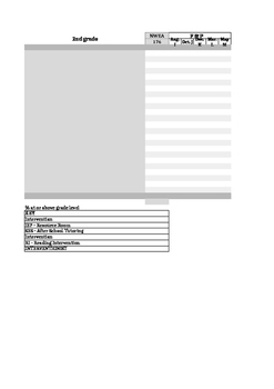 Preview of 2nd Grade Data Sheet