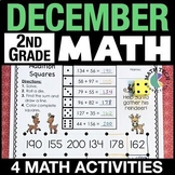 2nd Grade December Math Centers, Morning Work, Christmas E