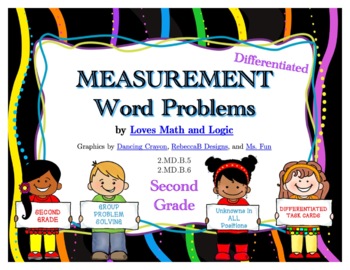 Preview of 2nd Grade Differentiated Measurement Word Problems - Digital  2.MD.B.5; 2.MD.B.6
